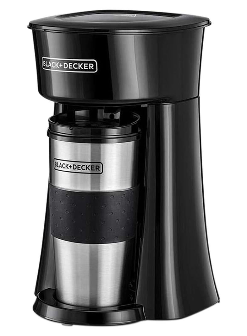 Compare Coffee Machine, Includes 360ml Travel Mug with Lid, AutoOff, Permanent Filter, Overfill Protection, Compact Design, Easy Storage, ECO Friendly, 360 ml 650 W DCT10B5 BlackSilver at KSA Price