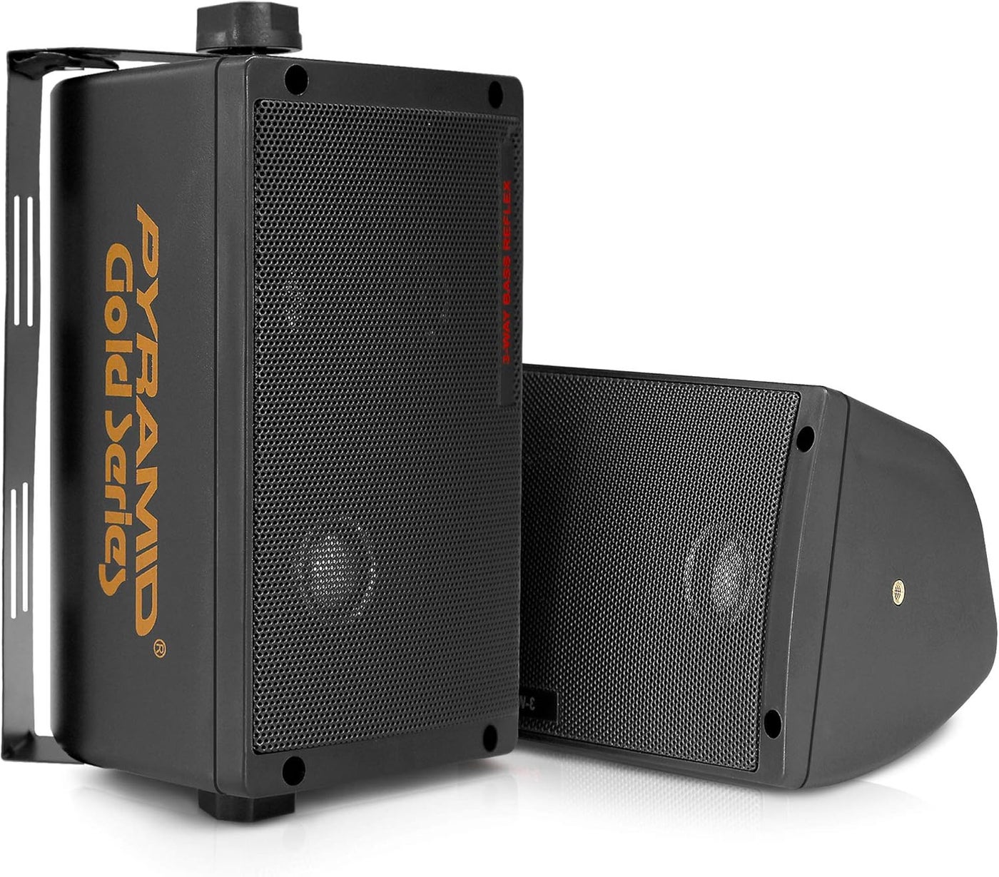 Compare Pyramid 300 Watt 3Way Mini Box Speaker System Pair Wall Mountable IndoorOutdoor Surround Sound Speakers with 325 Woofer 2 Midrange 1 Tweeter ABS Sealed Enclosure Mounting Kit Included at KSA Price