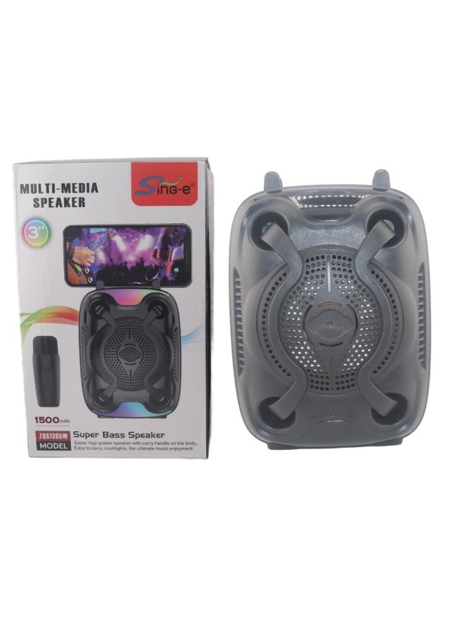 Compare Singe MultiMedia Super Bass Speaker – Portable Wireless Sound System 1500mAh at KSA Price