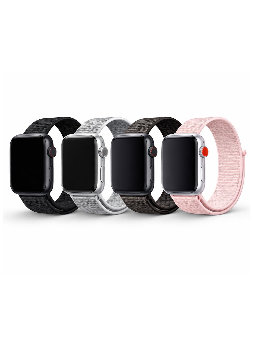 Compare Nylon Sport Strap For Apple Watch Series 10 | Ultra 2 | 8 Ultra | 9 | 8 | 7 | 6 4946454442mm Soft Breathable Adjustable Sport Band  Pack of 4  C at KSA Price