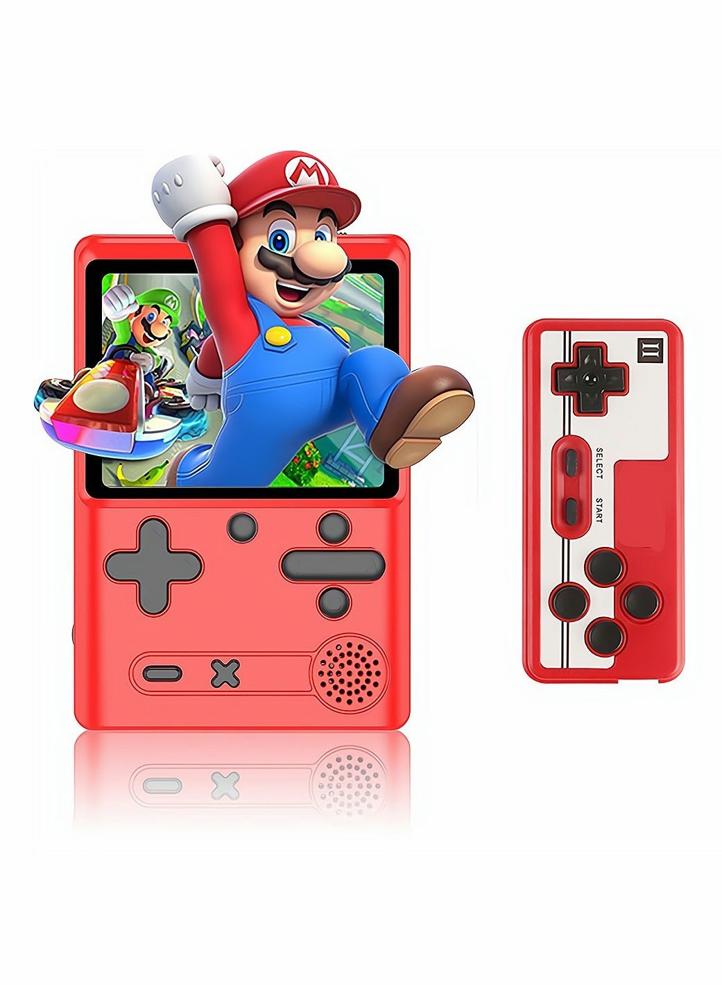 Compare Retro Handheld Game Console with 500 Classical FC Games 3.0 Inches Screen Portable Video Game Consoles Handheld Video Games Support for Connecting TV and Two Players, Red at KSA Price
