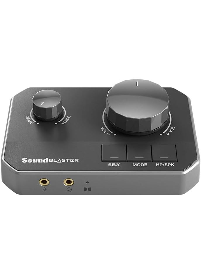 Compare CREATIVE Sound Blaster G8 – HiRes Gaming USB DAC with dual USB audio mixing, Dolby Digital, Acoustic Engine, 10band equalizer, HDMI ARC, RCA inout, Optical inout, Micin, Headsetin for Gamers at KSA Price