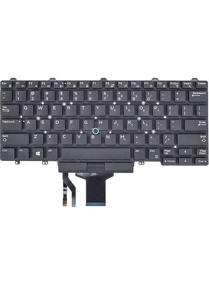 Compare Replacement Backlight Keyboard for Dell Latitude E5450 E5470 E7450 E7470, Latitude 5480 5490 5491 7480 7490 Series Laptop, Latitude E5450 E5470 E7470 Keyboard with Pointer US Layout at KSA Price