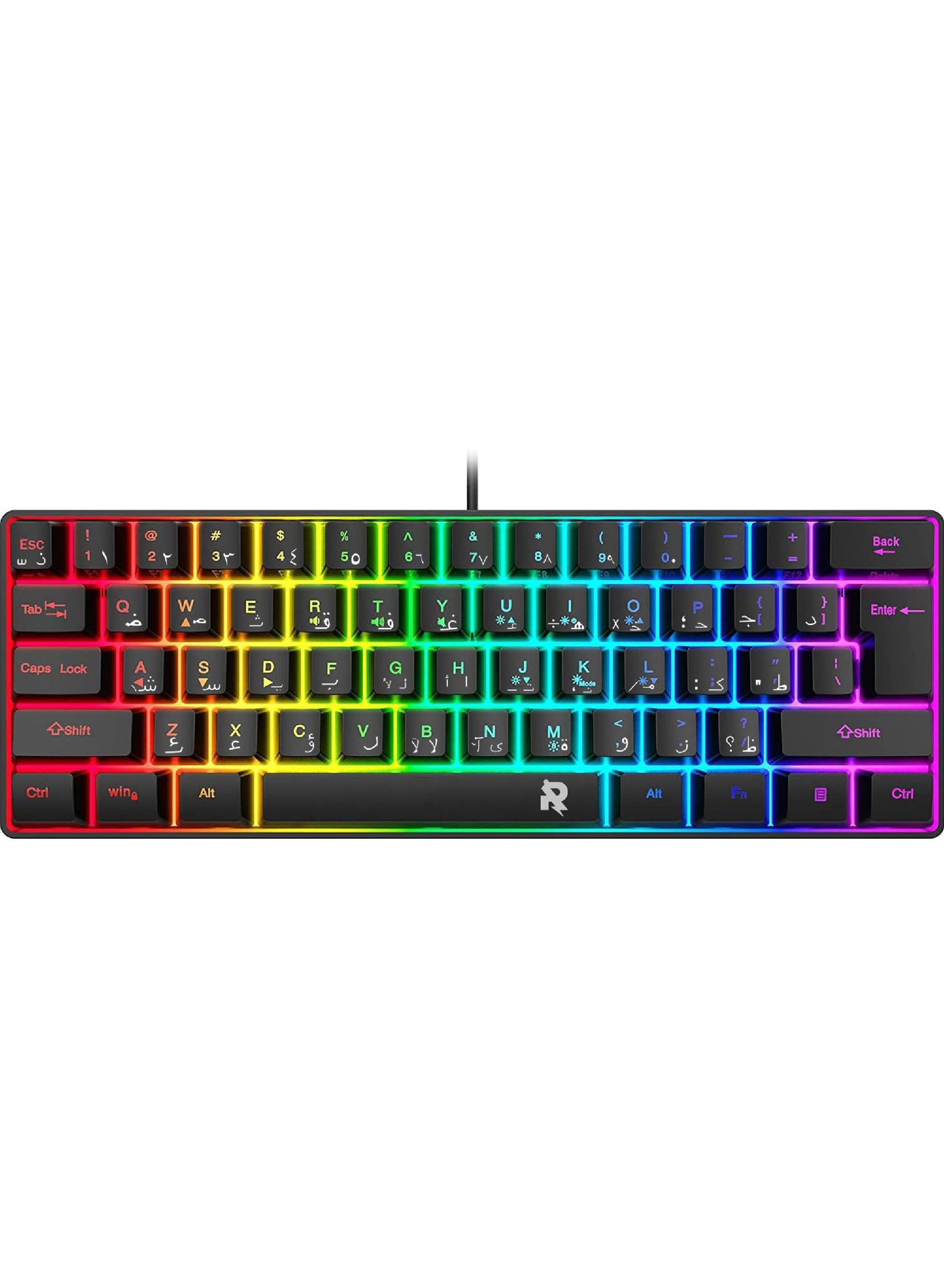 ROCK POW Arabic English 60% Wired Gaming Keyboard…