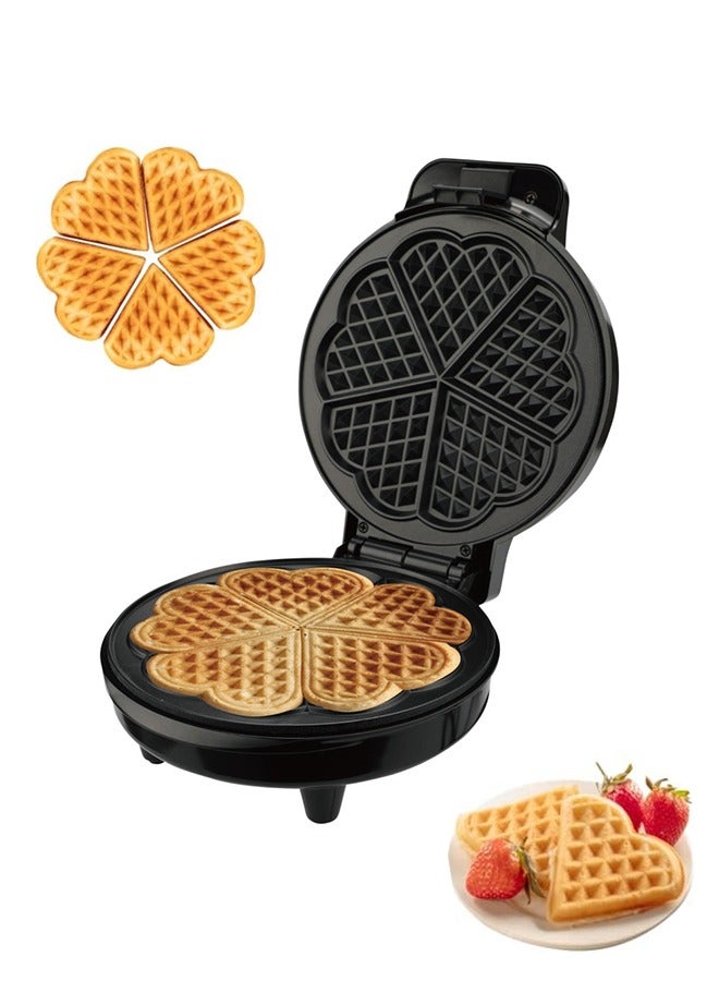 Compare Electric Heart Waffle Maker,1000W Waffle Machine,Non Stick Plates & Adjustable Temperature Control,DoubleSided Heating Makes 5 Heart Shaped Waffles,R.2212 at KSA Price