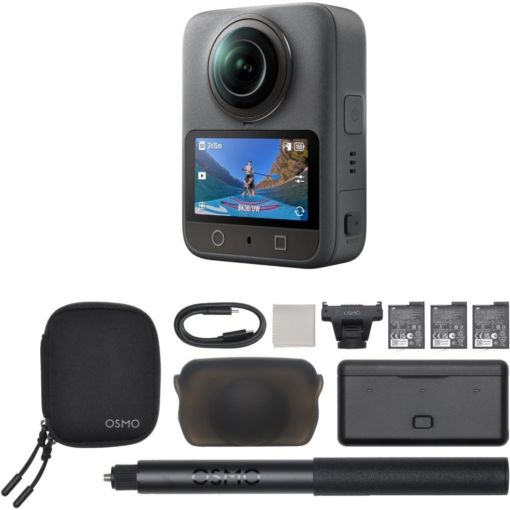 Compare KYFHOsmo 360 Adventure Combo  Waterproof 8K 360 Action Camera with 1Inch Sensor, 128GB Builtin Storage, 100Min 8K Recording, 4K120fps 170 WideAngle Video, with 3 Extreme Batteries 1950 mAh TRG at KSA Price