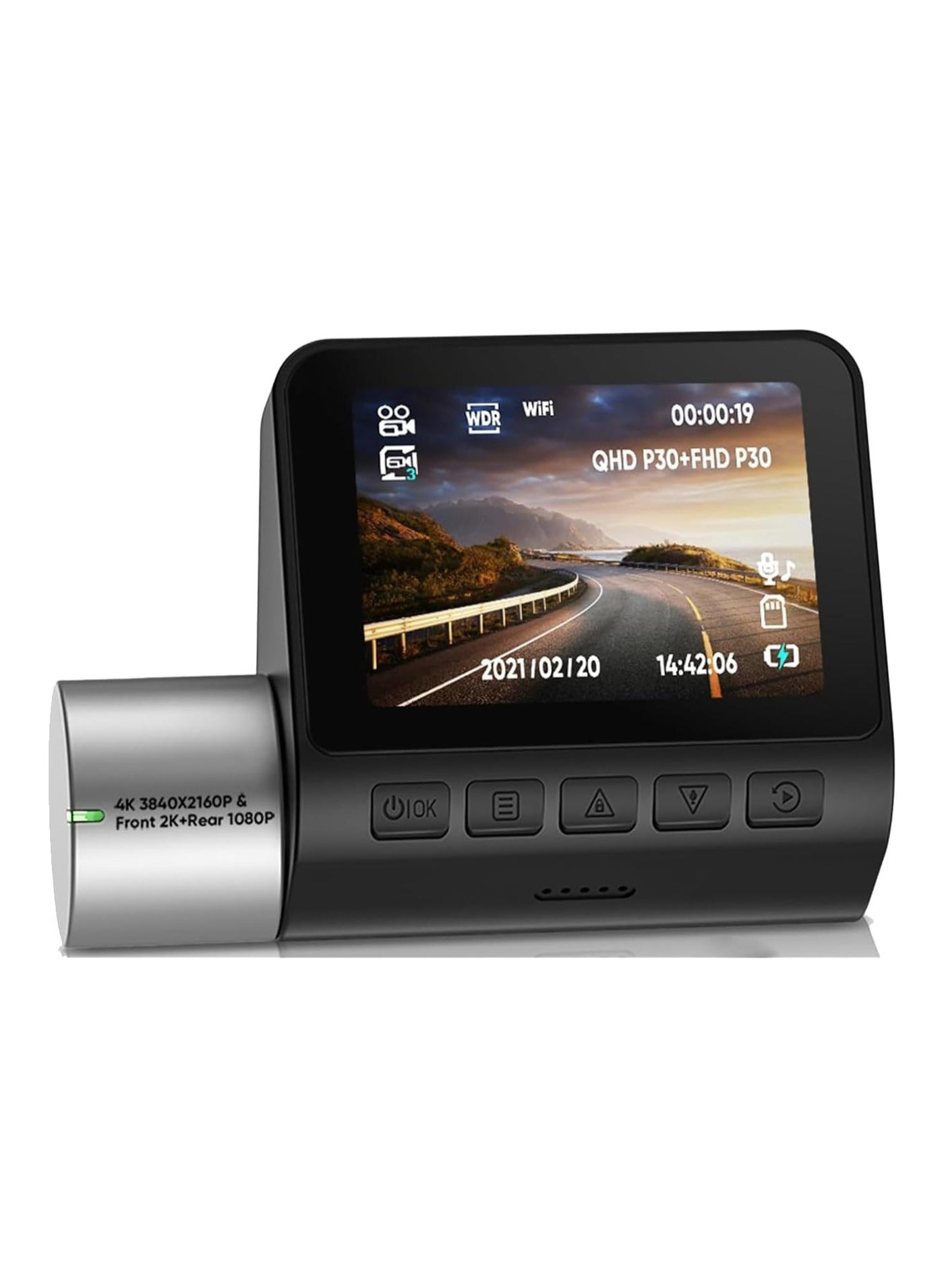 Compare 2K Dash Cam 3840 * 2160P HD V50 Wide Angle Dashboard Camera, WiFi, Builtin GSensor, Smart Voice, Parking Monitor, IPS Screen at KSA Price