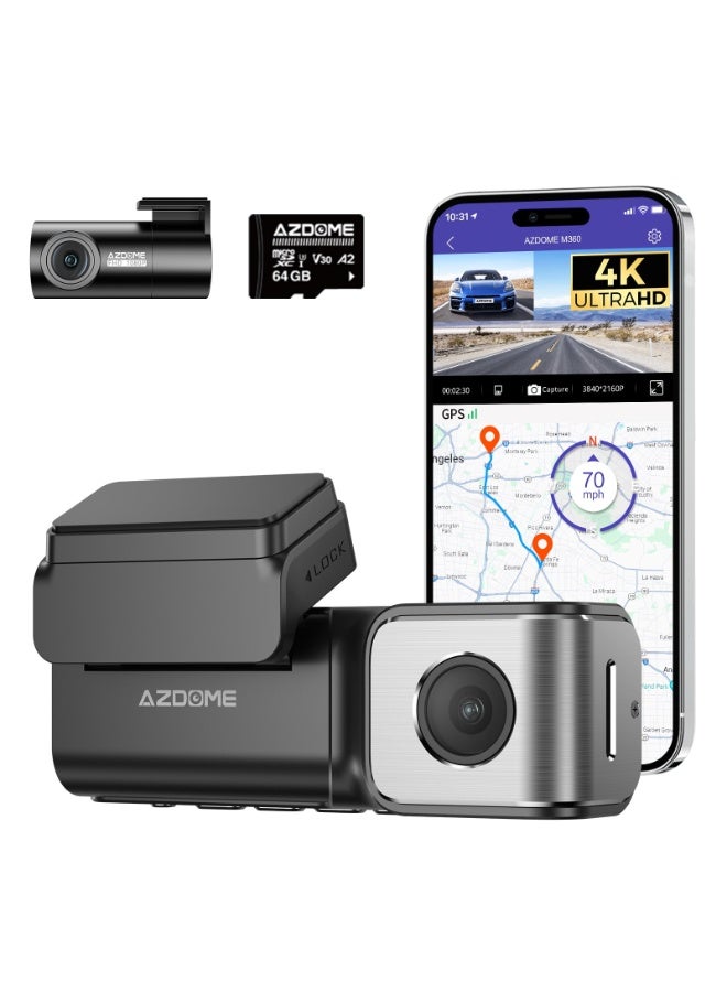Compare M360 4K Front + 2.5K Rear Dual Dash Cam with 5G WiFi, Super Capacitor, ADAS, BDS, Voice Control, 3.59 TFT Display, SA230D Chipset, GC4653 Sensor, Night Vision, Loop Recording, GSensor – Black at KSA Price