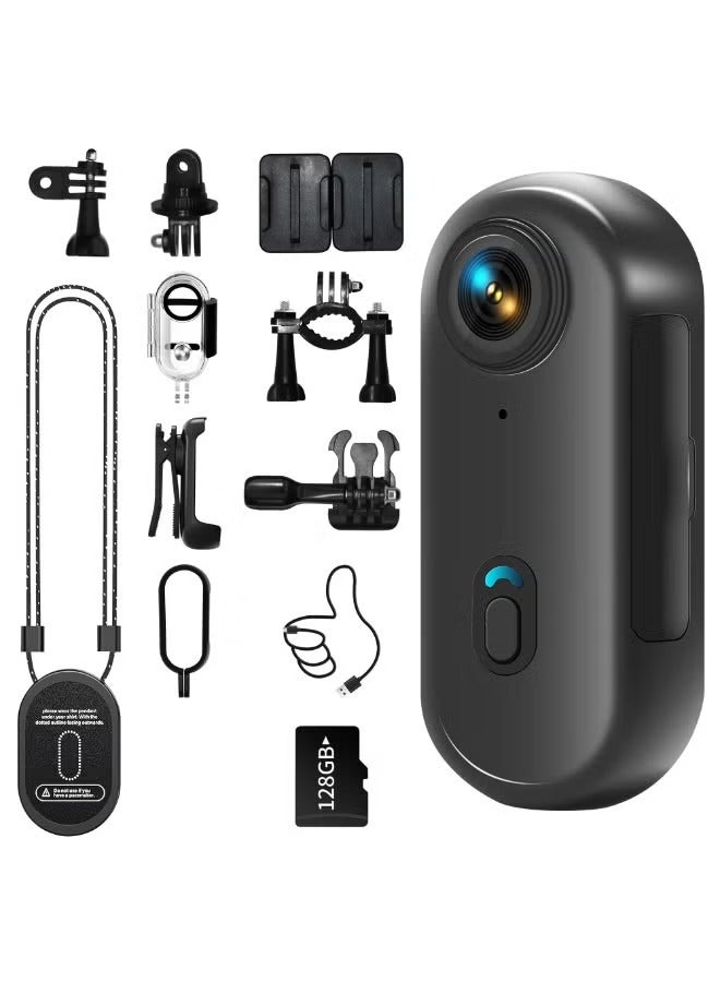 Compare 4K Ultra HD Body Camera Wearable Action Body Camwith Audio Recording, 30M Waterproof Action Camera, Magnetic & 360° Rotating Clip, 120 Mins Battery, Includes 128GB Card for Cycling, Pets, Sports, Black at KSA Price
