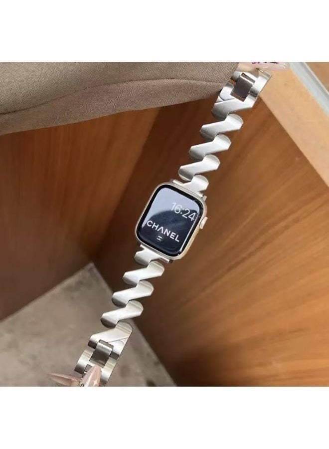 Compare Watch Band Compatible for Apple Watch Series Band 38mm 40mm 41mm 42mm women,  Double Tour Designed Slim Replacement Strap for iWatch Series10 9 8 7 6 SE at KSA Price