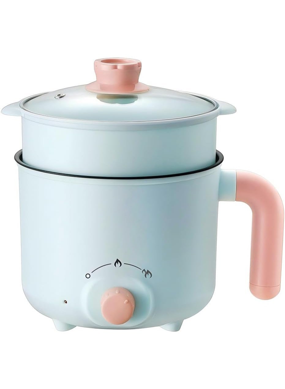 Compare FALAHOM Electric Hot Pot with Steamer, 1.8L Portable Nonstick Mini Hot Pot Rapid Noodle Cooker Multifunction Hot Pot Auto Power Outage Protection Anti Dry Burning at KSA Price