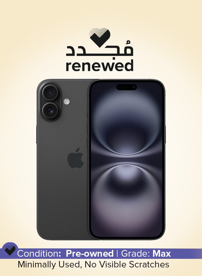 Renewed - iPhone 16 Plus 256GB Black 5G With…