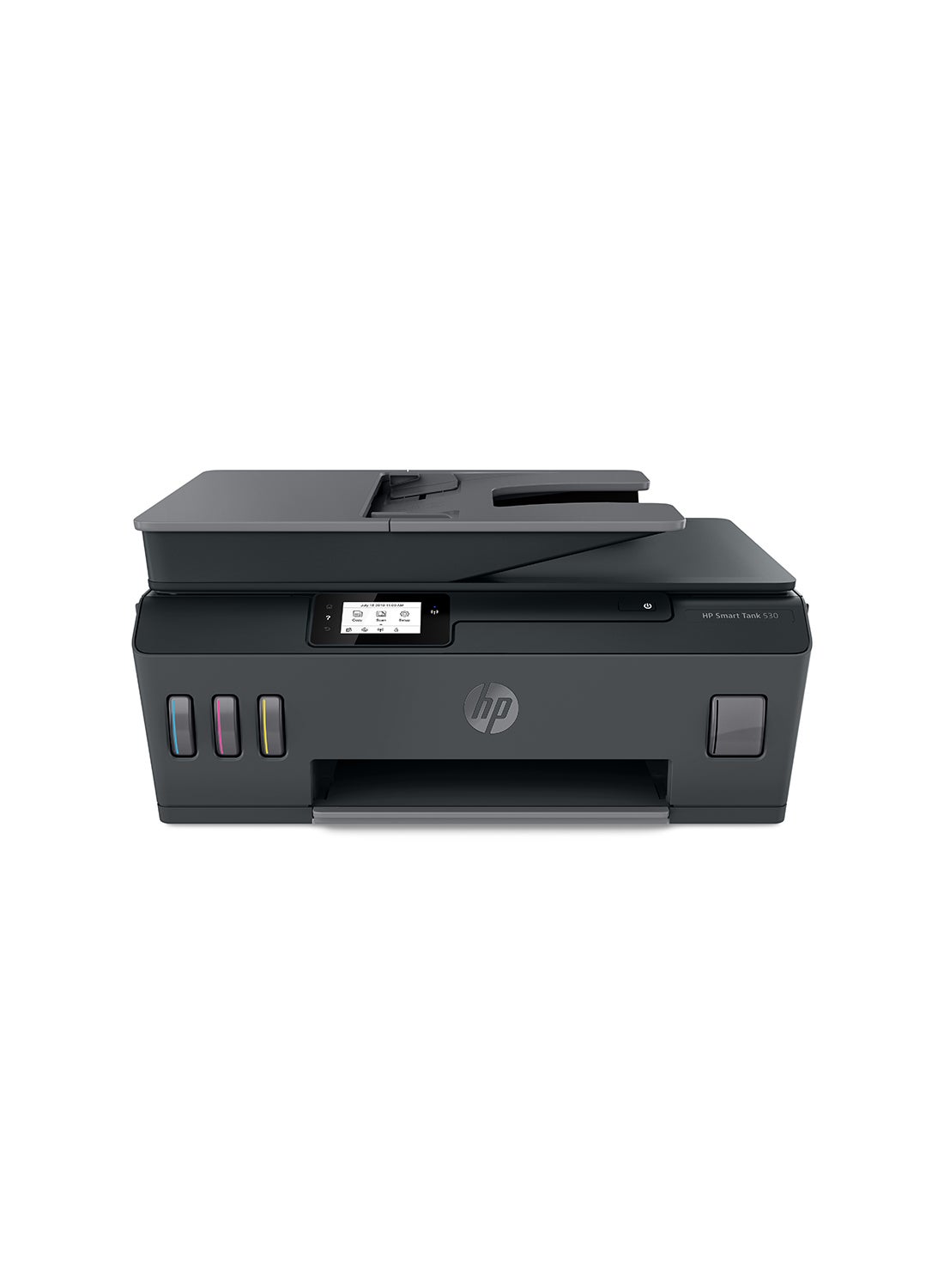 Compare HP Smart Tank 530 AllInOne MultiFunction WiFi Color Ink Tank Printer with Voice Activated Printing Google Assistant and Alexa Color Page Cost: 20 Paise | Black Page Cost: 10 Paise For PrintCopyScan with ADF Up To 18000 Black, 8000 Colour Pages Of Ink In Box Black at KSA Price