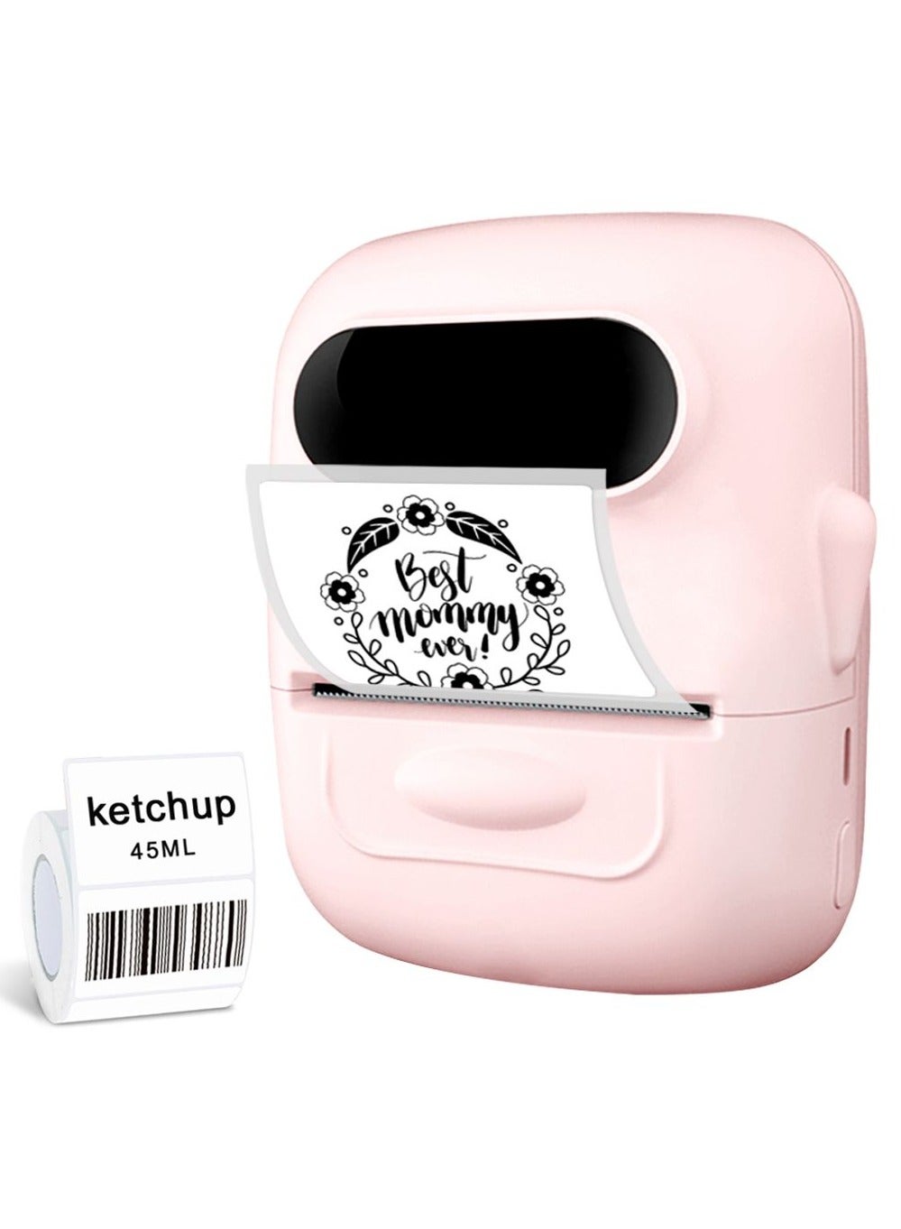 Compare P50S Label Maker Machine with Tape Barcode Label Printer Mini Portable Bluetooth Thermal Labeler for Address Clothing Name Price Tags Retail Barcode Small Pink with 1 Roll Label at KSA Price
