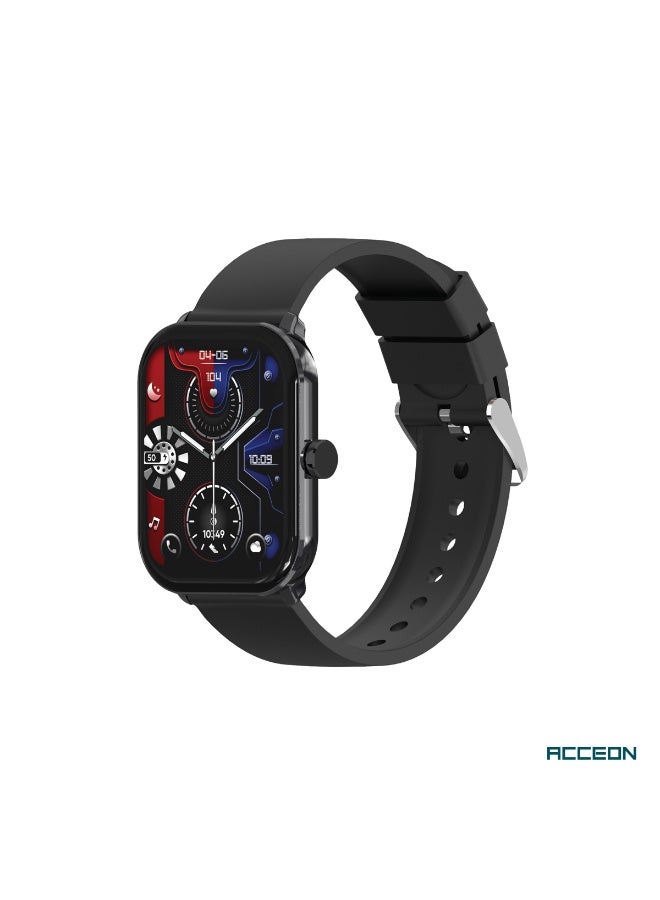 Compare AcceOn Aeris Pro ACCSW408 Smartwatch – 2.1 UltraClear Display, Bluetooth 5.4 Calling, IP68 Waterproof, Comprehensive Health & Sports Tracking – Includes Extra Silicone Strap – Black at KSA Price