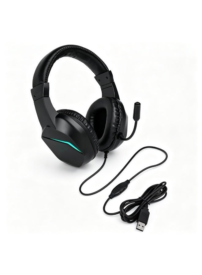 Compare Wired Over‑Ear Gaming Headset With RGB LED Light & Flexible Omnidirectional External Microphone for Game, Music and Movie Enjoyment at KSA Price