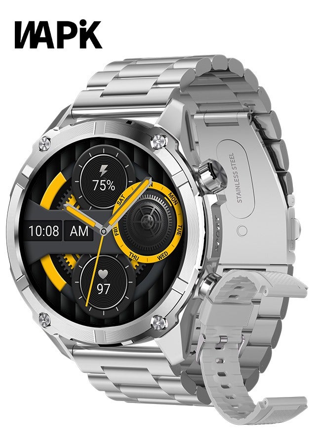 Compare Korean Brand Smart Watch Y7, Business Smartwatch, 30M Waterproof Fitness Watch, Bluetooth Calling, Compatible with Android and iOS, Smartwatch for Men, Zinc Alloy Vacuum Plating, Heart Rate Monitoring,Silver at KSA Price