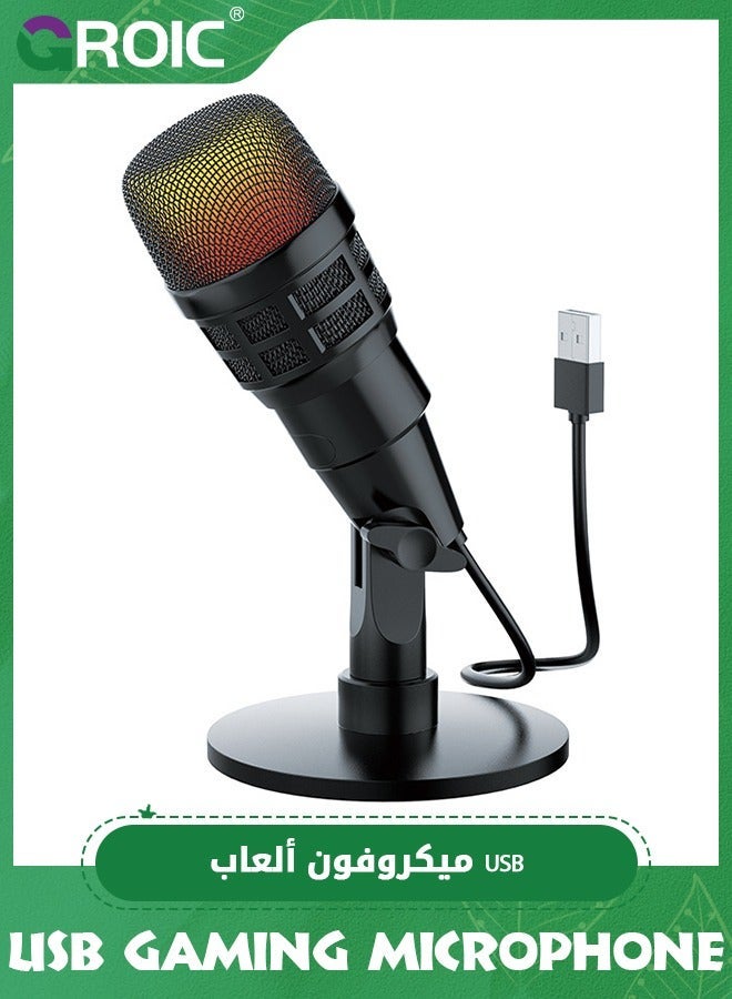 Gaming Microphone, USB Computer Microphone for…