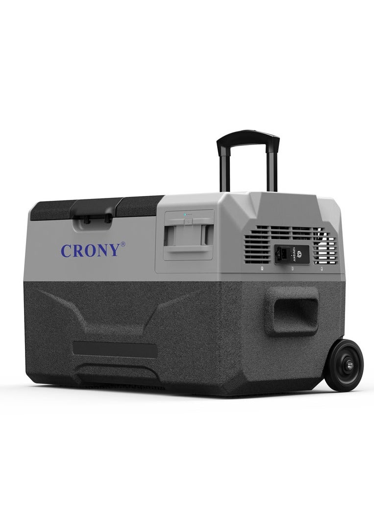 Compare CRONY CX30 Car Refrigerator 30L with Detachable Lithium Battery, 20°C to 20°C, Camping Fridge Freezer, DC 12V24V, Dual Power, Solar Compatible, Trolley Wheels, 30L Portable Car Refrigerator With Detachable Lithium Battery, 20°C To 20°C Adjustable  at KSA Price