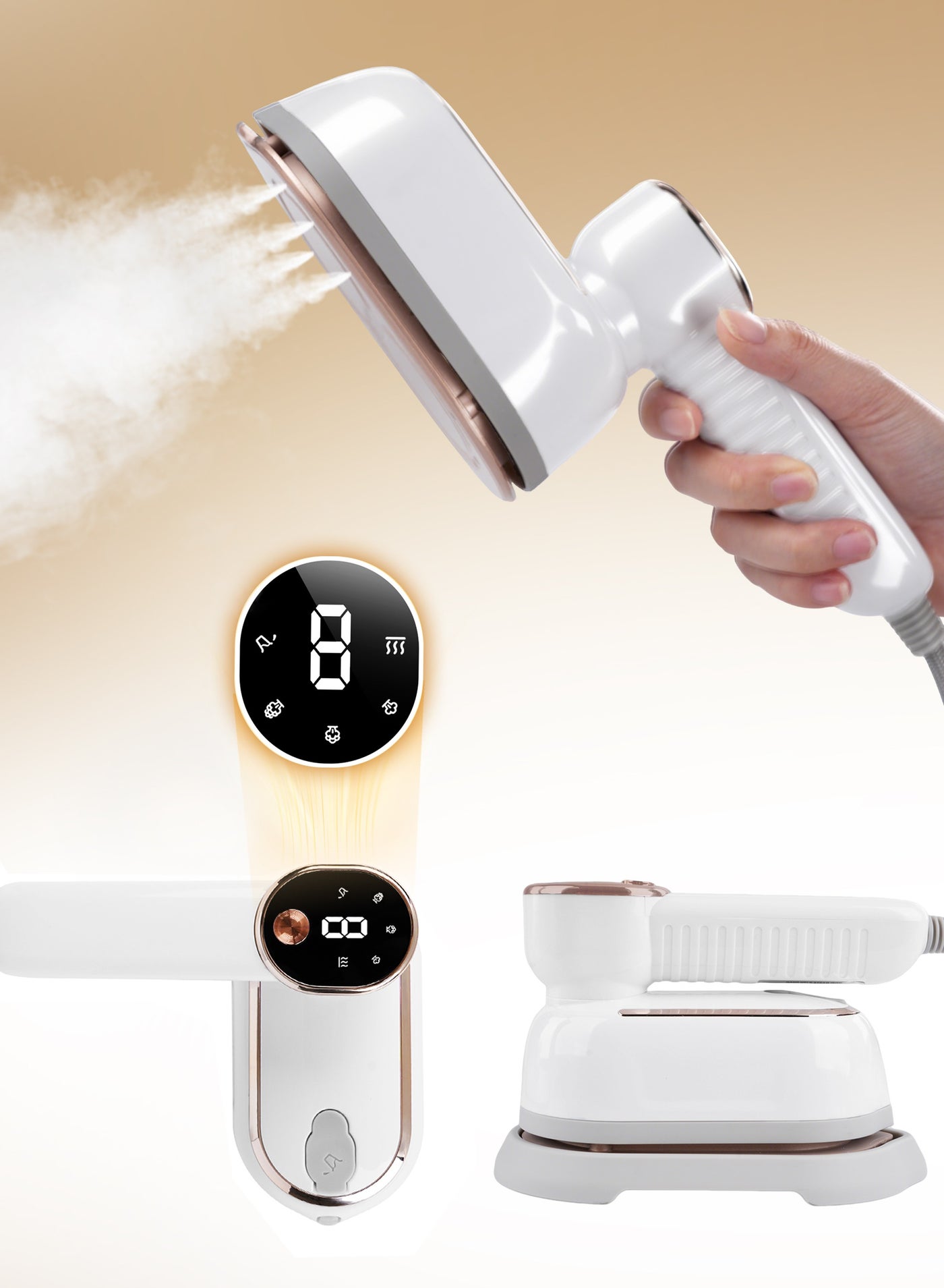 Portable Travel Steam Iron, 180-Degree Rotating Handheld…