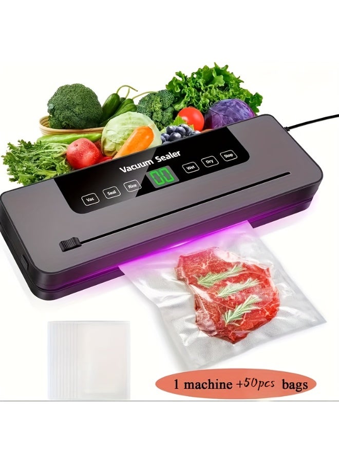 Food Vacuum Sealer Machine With 50 Vacuum Bags,…