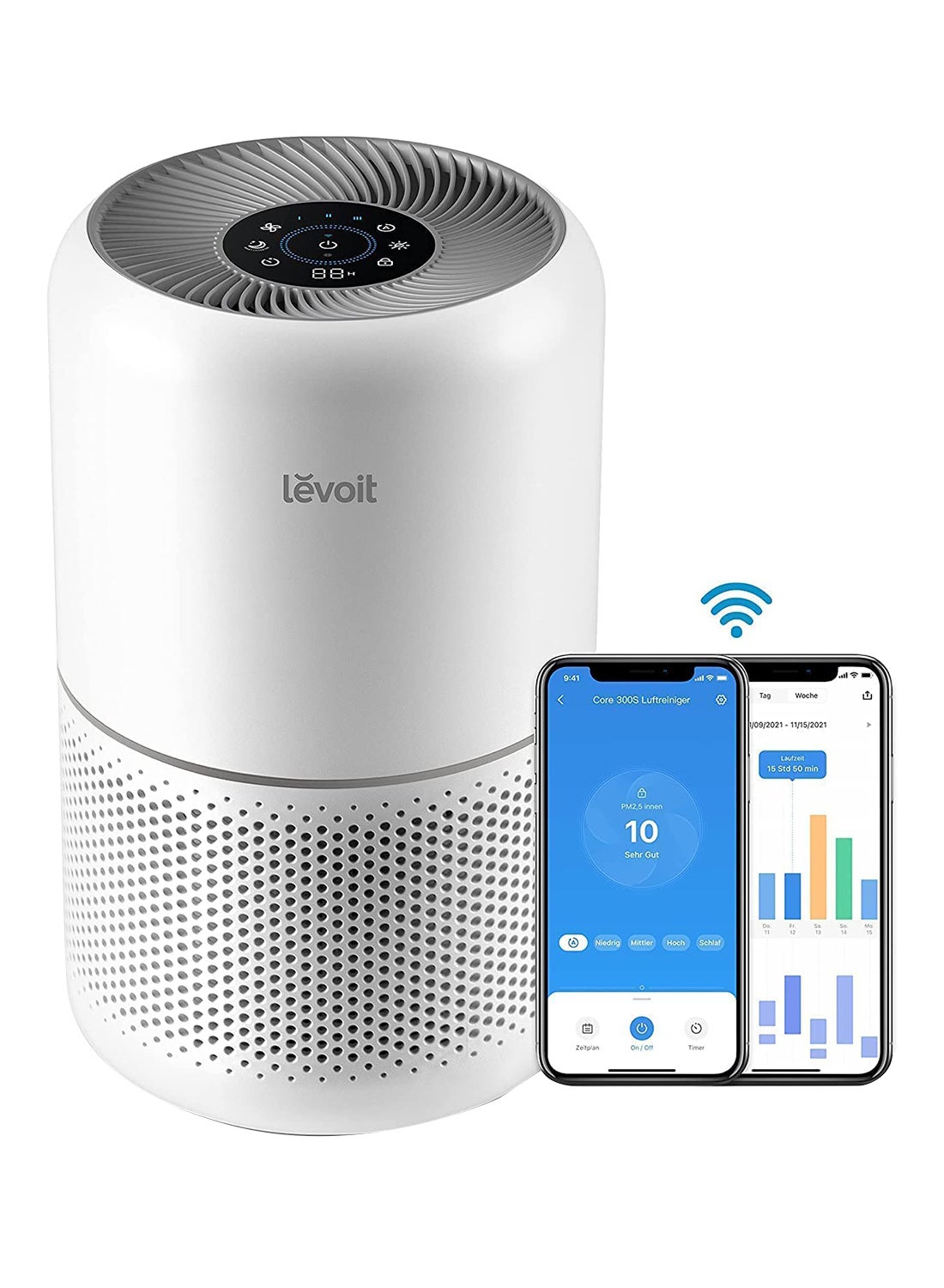 Compare Levoit Core 300S Smart WiFi Air Purifier Effective Range 50 ? PM2.5 Dust Sensor Air Quality Core300S White at KSA Price