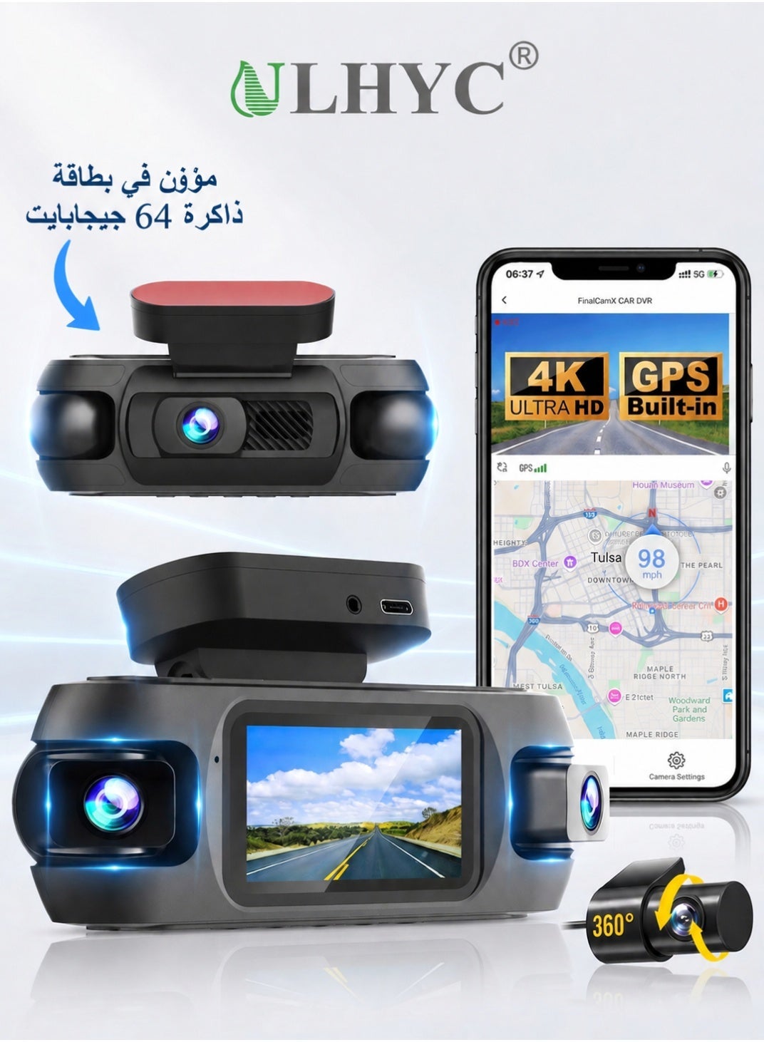 Compare ULHYC DualLens Dash Cam For Front And Rear Recording, With UltraClear 4K Resolution. BuiltIn 5G Wifi, 3.19Inch Lcd Screen. Equipped With 24Hour Parking Monitoring, Super Night Vision, Wide Dynamic Range, 170° WideAngle Lens, Gravity Sensor, Loop Recording, And App Control. Supports Gps Function. Maximum Operating Temperature Up To 85°C. BuiltIn 64G HighSpeed Memory Card. at KSA Price