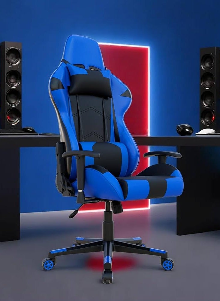 Compare Memory Gel Foam Feel Ergonomic BlueBlack Gaming Chair  Extra Large, Heavy Duty, Adjustable Height, Swivel, Reclining with Headrest and Lumbar Support at KSA Price