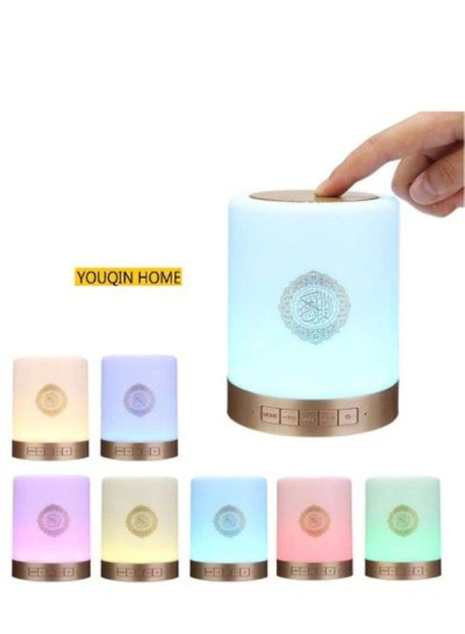 Compare Touch Lamp Portable Quran SpeakerLED Lamp | Bluetooth Speaker with Translation in Many Languages White at KSA Price