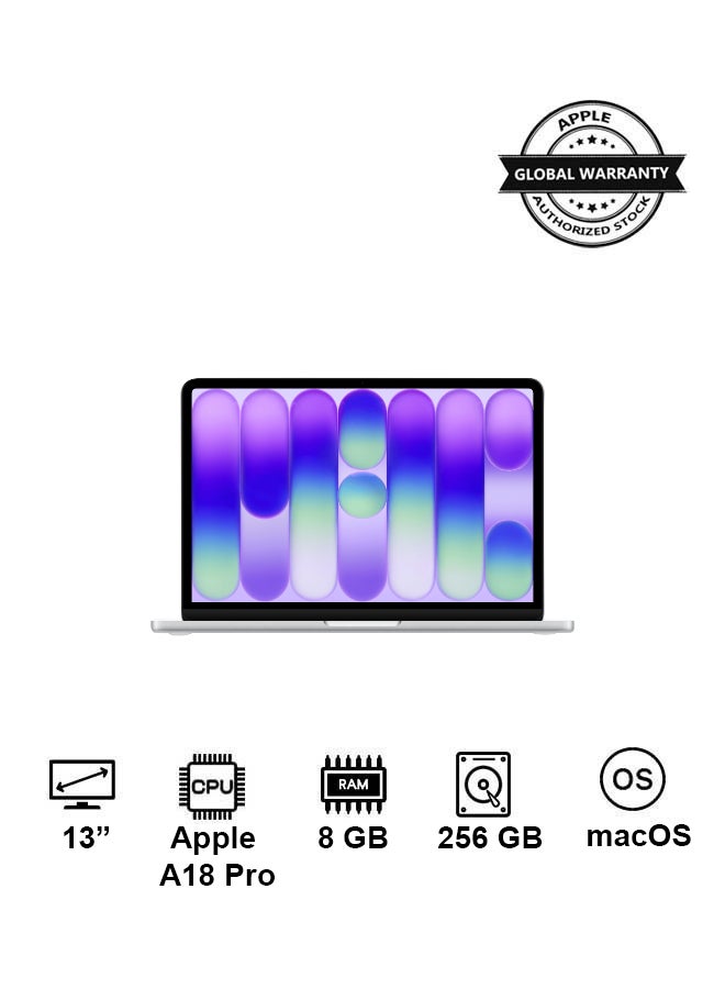 Compare MacBook Neo | 13Inch Display | A18 Pro, 6core CPU, 5core GPU, 16core Neural Engine Processor | 8GB RAM | 256GB SSD| English Keyboard | Silver at KSA Price