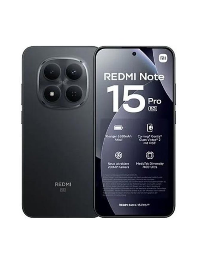 Compare Redmi Note 15 Pro Dual Sim – 512GB, 12GB Ram, 5G,Black at KSA Price