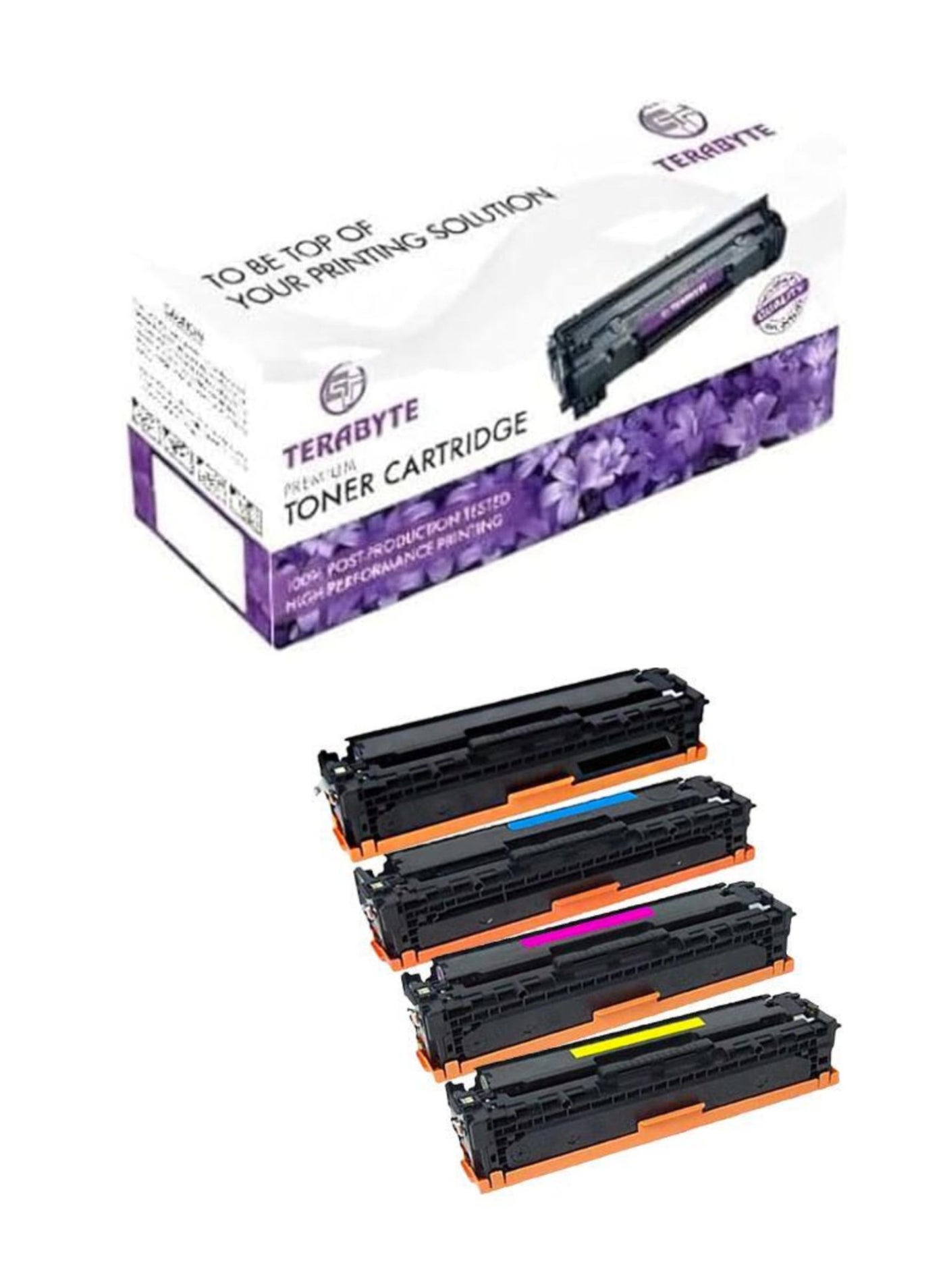Compare CF410A Compatible Toner CF411A CF412A CF413A 410A Black and TriColor Toner Cartridges, 4 Pieces at KSA Price
