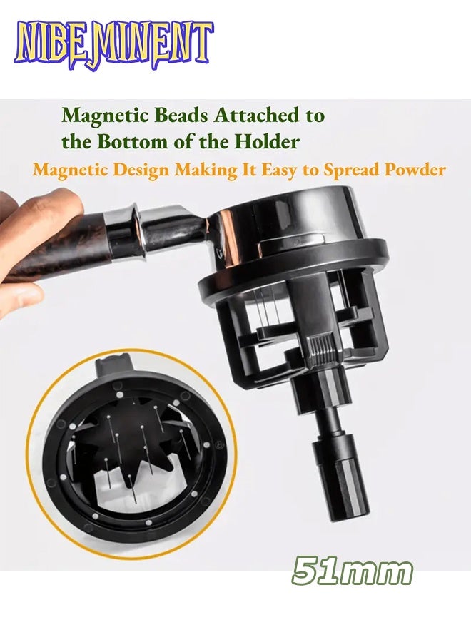 Compare Magnetic Espresso Distribution Tool  51mm Coffee Distributor Needle, 51mm Stirrer for Baristas, Adjustable & EasytoUse with 10 Needles, Perfect for Home & Coffee Shops Black at KSA Price