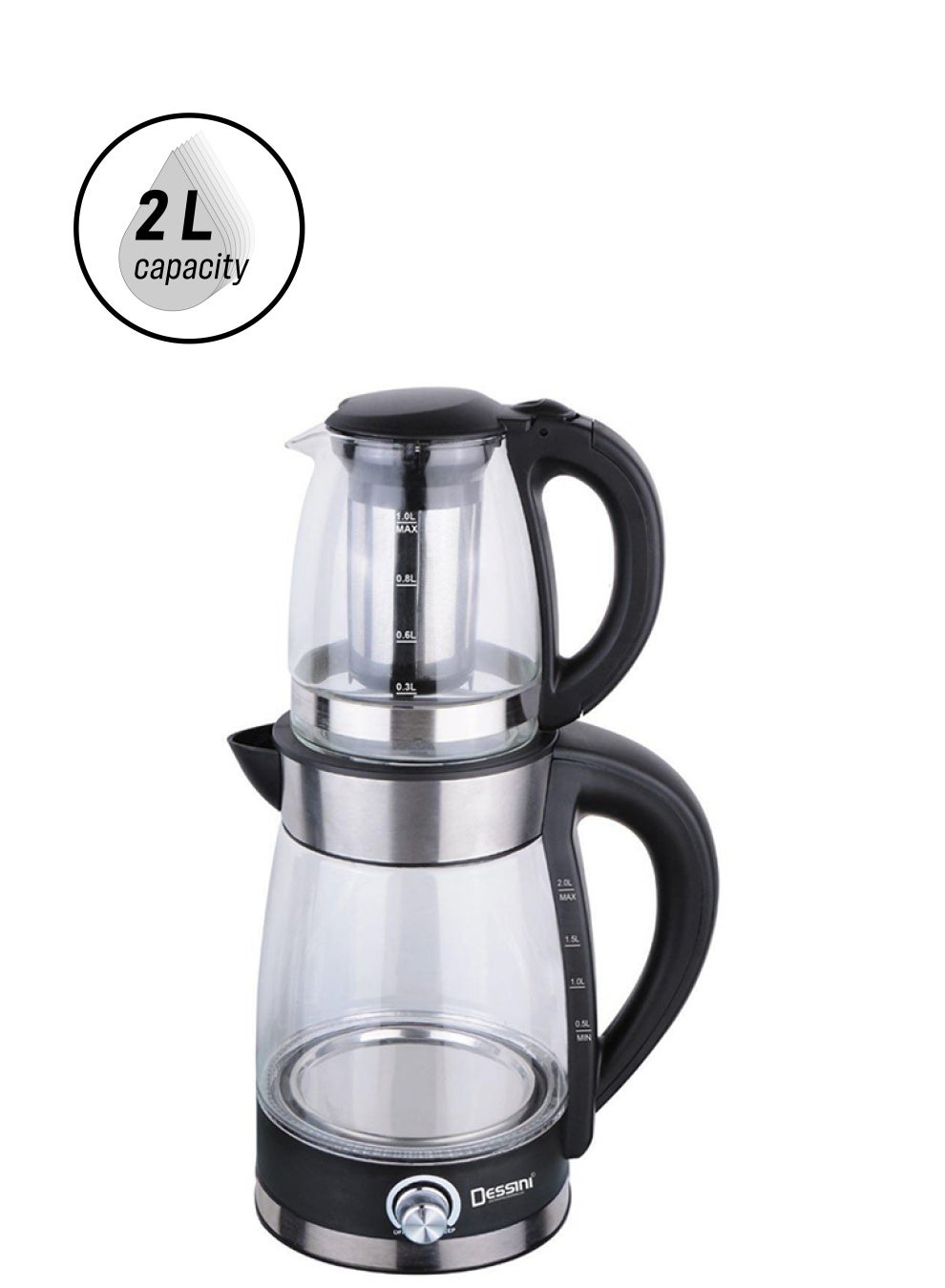 Compare Electric Tea Maker With Kettle 2 L 2200 W 7007 ClearBlack at KSA Price