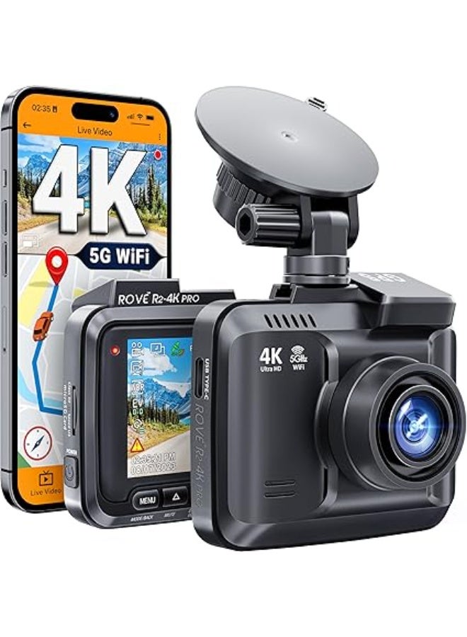 Compare R24K PRO Dash Cam, Builtin GPS, 5G WiFi Dash Camera for Cars, 2160P UHD 30fps Dashcam with APP, 2.4 IPS Screen, Night Vision, WDR, 150° Wide Angle, 24Hr Parking Mode, Supports 512GB Max at KSA Price