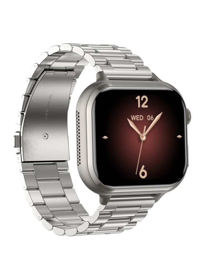 Compare Mens and Womens Smart Waterproof Watches, Bluetooth Calls, 1.91Inch HighDefinition Touch Screen, MultiDimensional Health Monitoring, MultiSports Mode, LongLasting Battery Life TK17 Silver at KSA Price