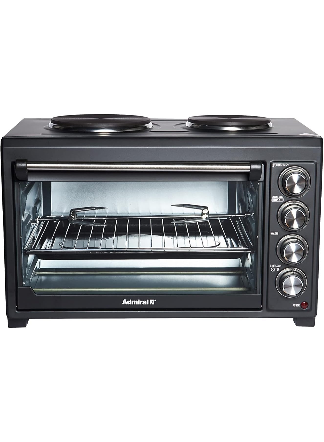 Compare Admiral ADEO45NBSCP?HP 45?L Electric Oven with Dual Hot Plates, Convection & Motorized Rotisserie – 2800?W 45.0 L 2000.0 W ADEO45NBSCPHP Black at KSA Price