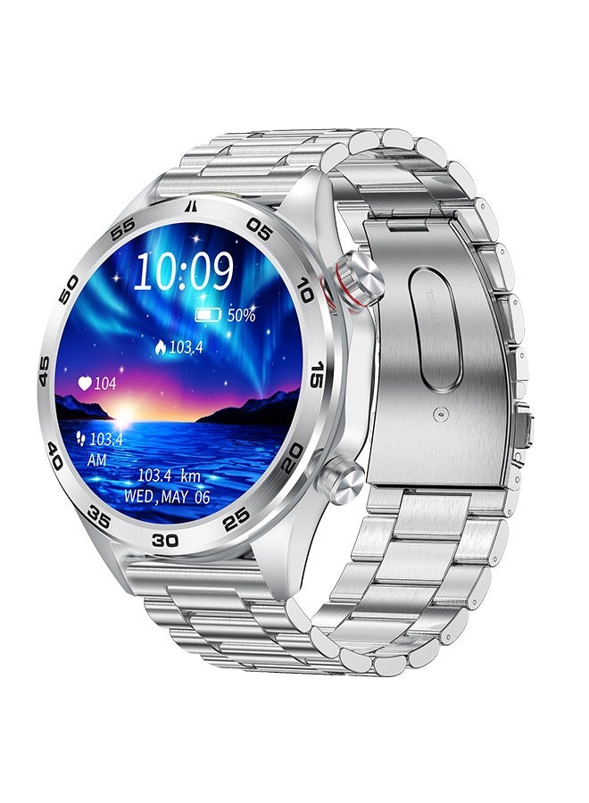 Compare Smart Watch for Men 1.52 HD Sports Fitness Tracker Mens Smartwatch with LED Flashlight, IP67 Waterproof Smartwatch with Heart Rate Sleep Monitor for iOS Android,Silver at KSA Price