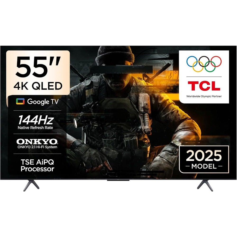 Compare 55T8C Television Smart TV 4K QLED Colorful Quantum Crystal HDR 10+ Gaming Google TV, 144Hz Native Refresh Rate, ONKYO 2.1 HiFi, Dolby Atmos, DTS Virtual X, MEMC, Game Master 2025 Model at KSA Price