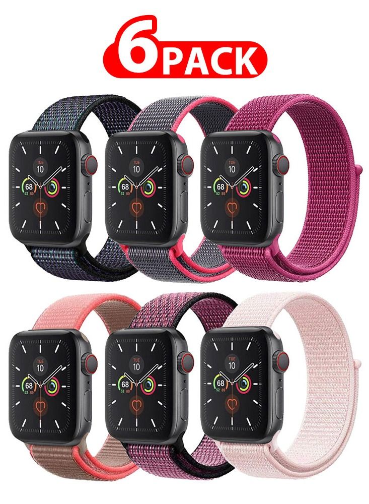 6 Pack For Apple Watch 41mm 40mm 38mm Nylon…