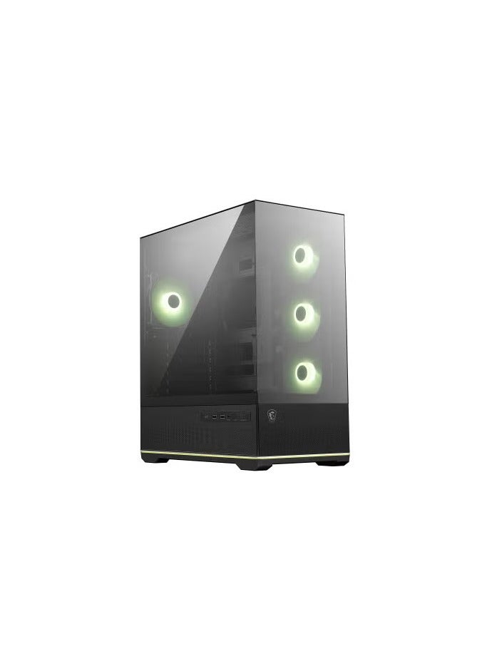 Compare MAG PANO 110R PZ MidTower PC Case, Panoramic 270° Tempered Glass, Reverse Blade ARGB Fans x4, Up to 10 Fan Mounts, USBC 20Gbps Front IO, ToolFree Design, Cable BackConnect Ready, Black | 3067G28R21JA4 at KSA Price