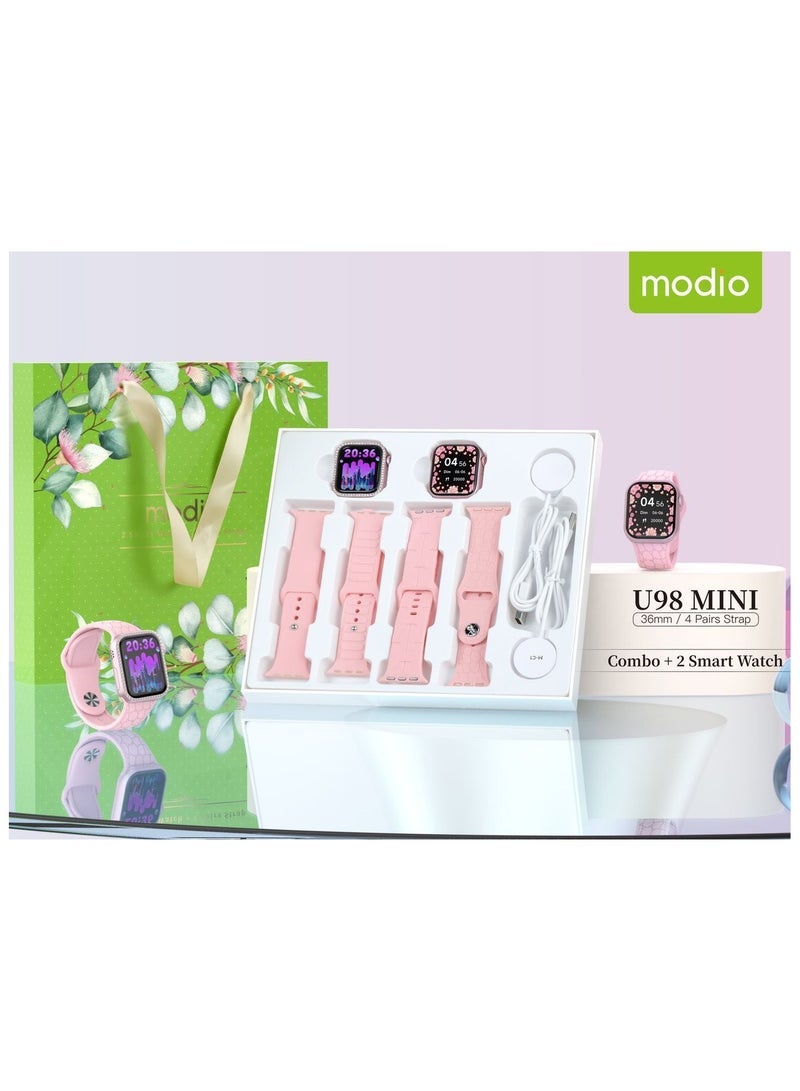 Modio U98 MINI 36mm Smartwatch Combo for Ladies and…
