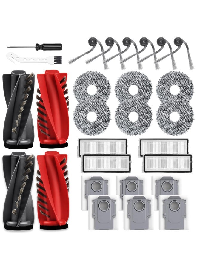 Compare 28 Pack Replacement Accessories for Roborock Qrevo CurvCurv S5XQrevo EdgeEdge S5AQrevo S5V Robot Vacuum, 2 Pairs Mainbrush 4 Filter 6 Dust Bags 6 Mop Pad 6 Sidebrush 1 Cleaning Brush 1 Screwdriver at KSA Price