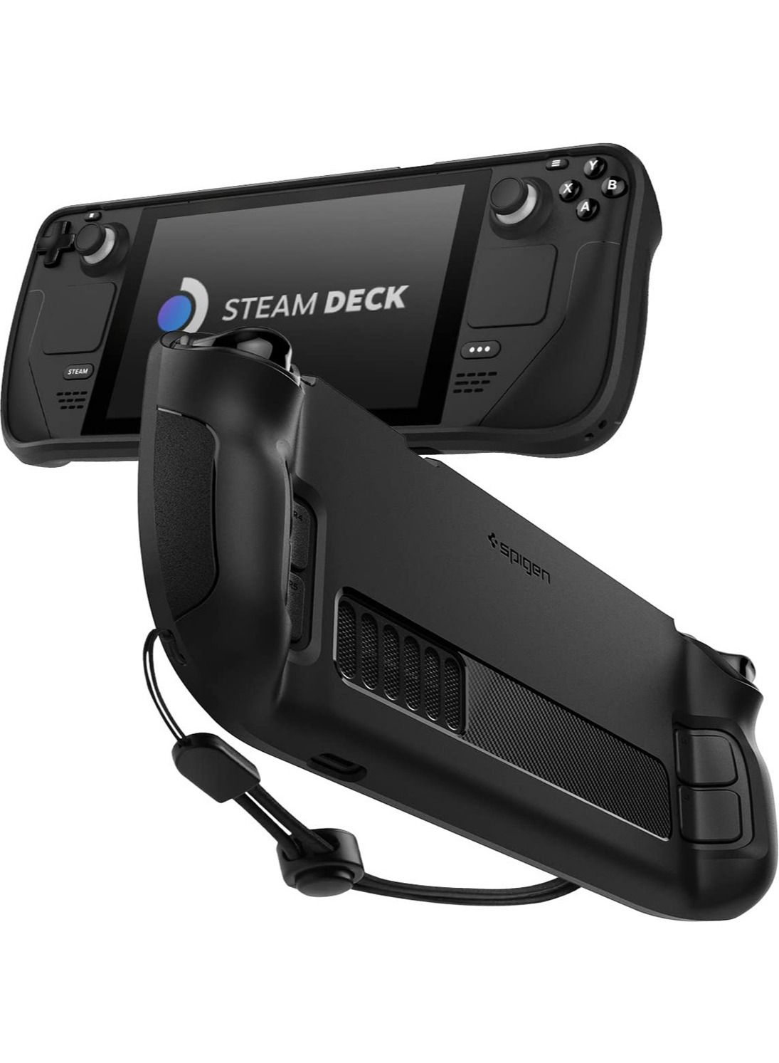 Compare Rugged Armor for Steam Deck Case Cover with Wrist Strap ShockAbsorption AntiScratch TPU Cover Protector Steam Deck Accessories  Matte Black at KSA Price