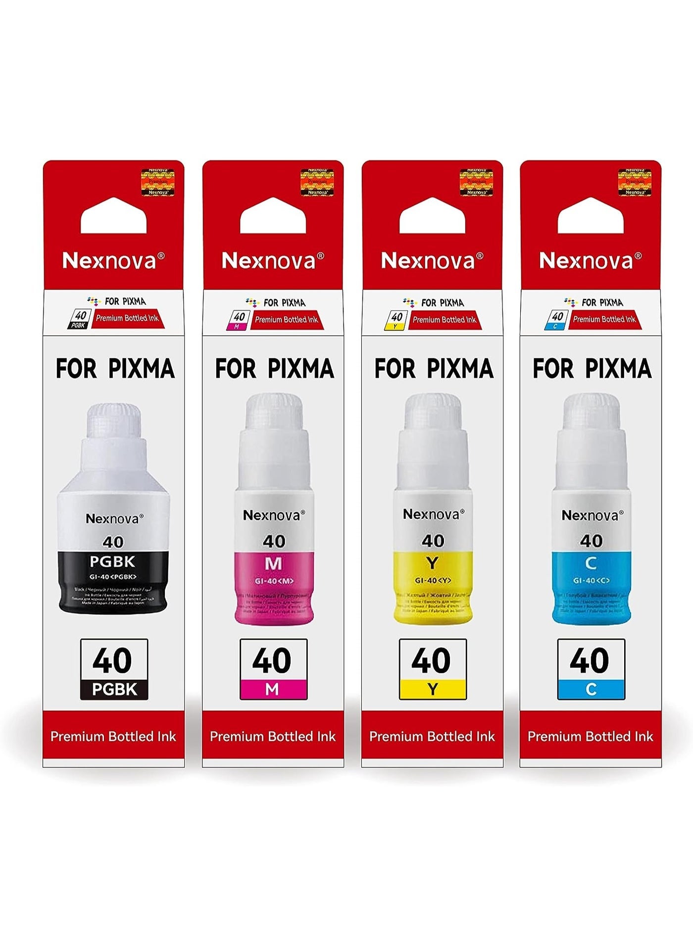 Compare NexNova Generic ink GI40 for Canon 4Pack PigmentBlack Cyan Magenta Yellow GI 40 for PIXMA G6040 G5040 G7040 at KSA Price