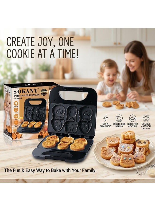 Compare Electric Cartoon Cookie and Cake Maker 750W Model SK08005 with 6 Unique Designs & NonStick Coating at KSA Price