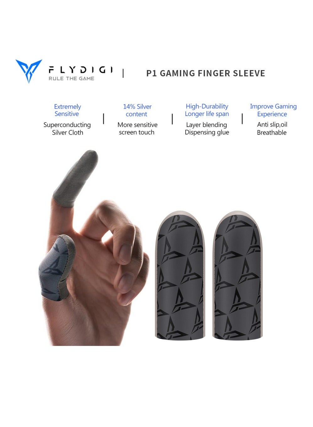 Compare Flydigi Original P1 Silver Cloth Gaming Finger Sleeves, UltraThin 0.3mm, Superconductive FlySilver Fabric, ZeroLag Touch, Breathable & SweatResistant – Compatible with iPhone, iPad, RedMagic, Samsung – PUBG, COD & FPS Gaming 1 pair  2 PCS at KSA Price