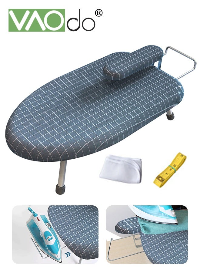 Compare Tabletop Ironing Board with Ironing Board, Small Iron Board with Removable Heat Resistant Cover and 100% Cotton Cover, Mini Ironing Board with 7mm Thickened Needle Cotton Layer for Home, Laundry Rooms, Dorms, Travel Use at KSA Price