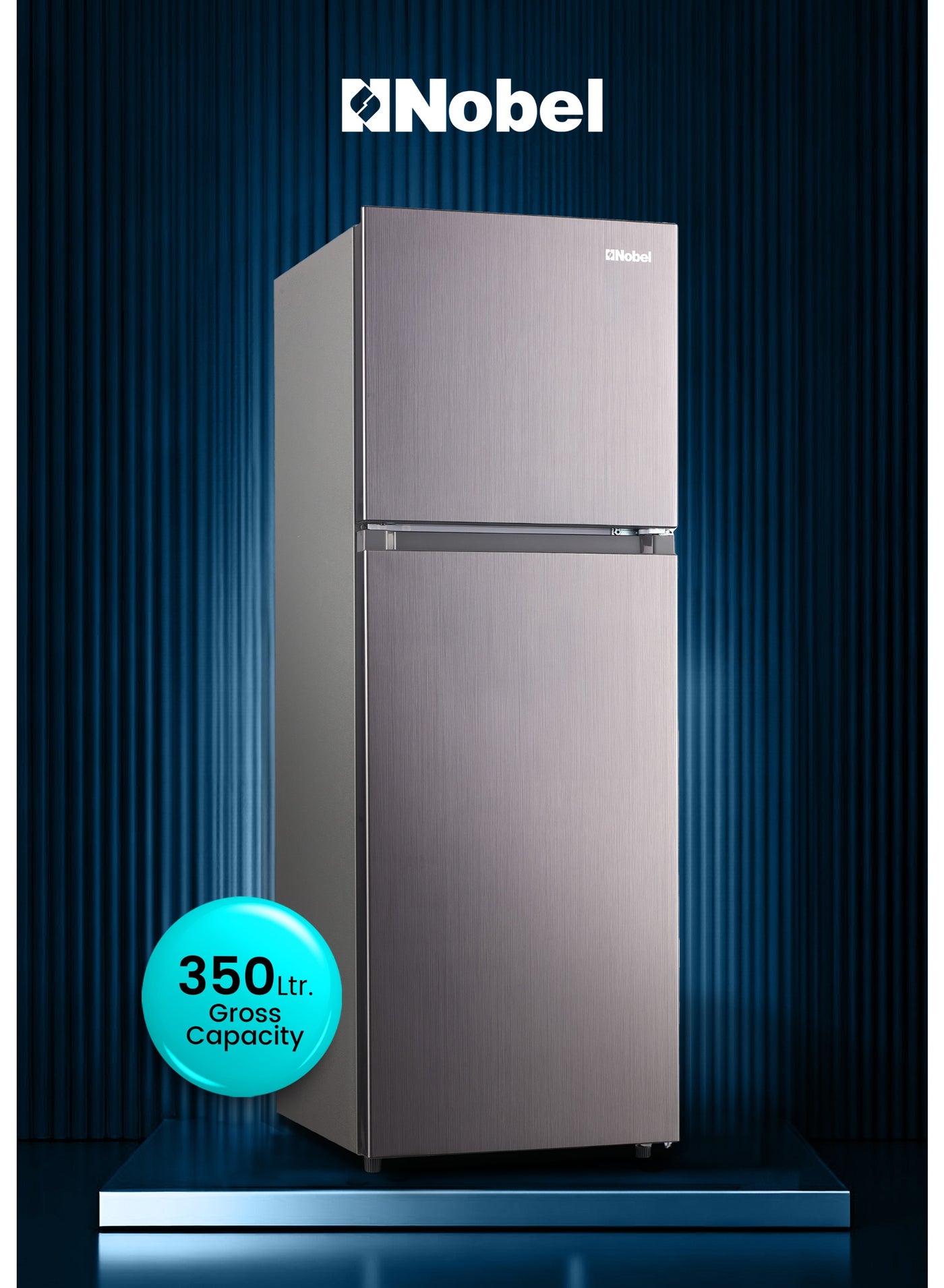 Compare 350L Gross  232L Net Capacity Double Door Refrigerator NoFrost, Electronic Temperature Control, Multi Air Flow, Dark Inox Finish – 1 Year Warranty 220 W NR350NFI Grey at KSA Price