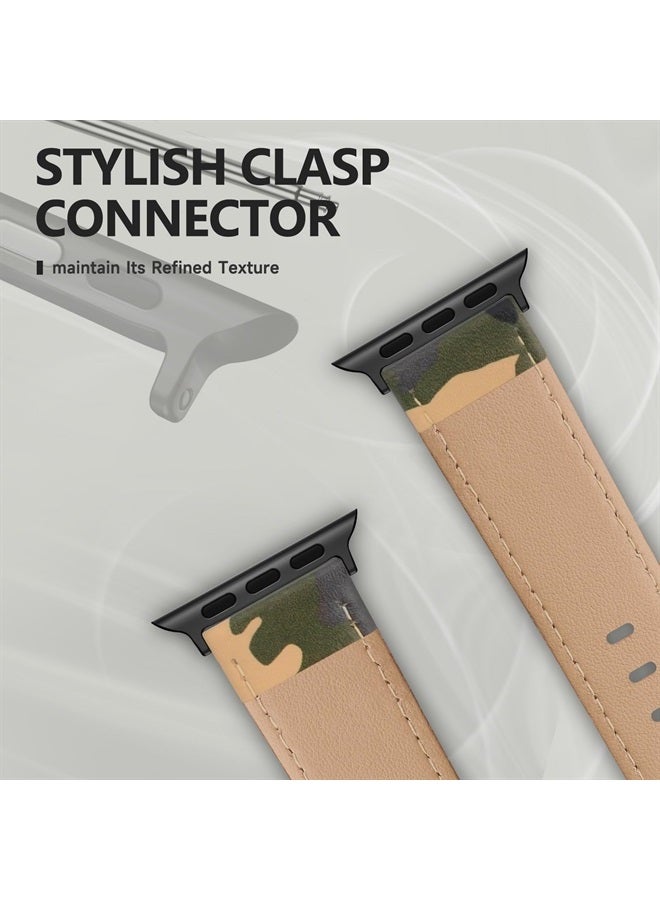 Compare Leather Bands Compatible with Apple Watch 45mm 42mm 44mm Band Men Women, Vintage Genuine Leather Wristband Replacement Band Compatible for Apple Watch iwatch Series 8 7 6 5 4 3 2 1 SE2 SE at KSA Price